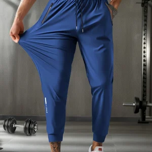 Men's Waist Drawstring Pants With Zipper Pockets